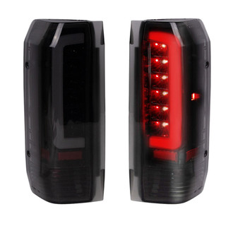 TRQ® - Driver and Passenger Side Black Fiber Optic LED Tail Lights