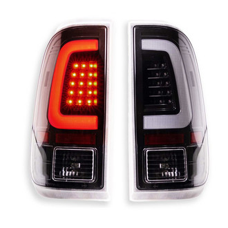 TRQ® - Driver and Passenger Side Black Fiber Optic LED Tail Lights