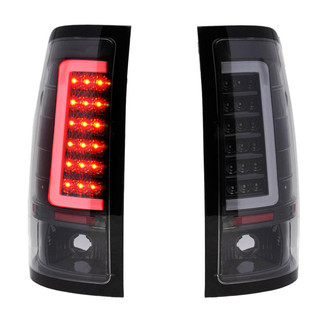 TRQ® - Driver and Passenger Side Black Fiber Optic LED Tail Lights