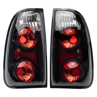 TRQ® - Driver and Passenger Side Black/Red Euro Tail Lights