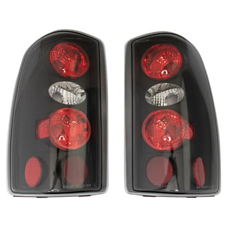 TRQ® - Driver and Passenger Side Black/Red Euro Tail Lights