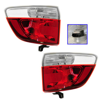 TRQ® - Driver and Passenger Side Outer Replacement Tail Lights