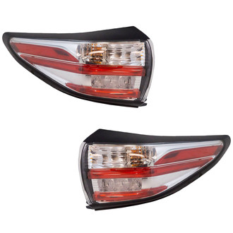 TRQ® - Driver and Passenger Side Outer Replacement Tail Lights
