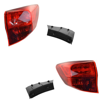 TRQ® - Driver and Passenger Side Outer Replacement Tail Lights