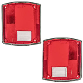 TRQ® - Driver and Passenger Side Outer Replacement Tail Light Lenss
