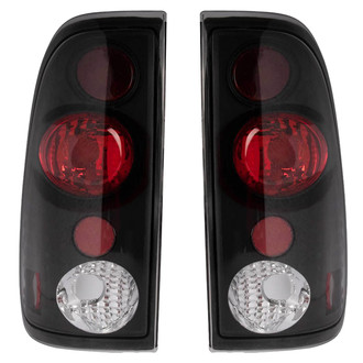 TRQ® - Driver and Passenger Side Black/Red Euro Tail Lights