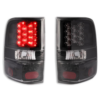 TRQ® - Driver and Passenger Side Black LED Tail Lights