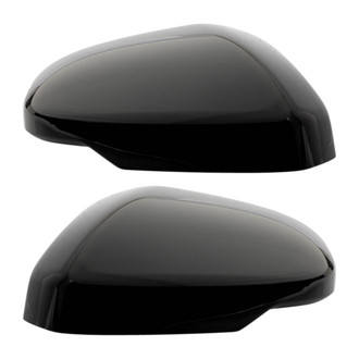 TRQ® - Black Driver and Passenger Side Mirror Cover