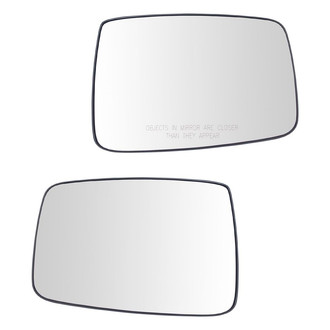 TRQ® - Driver and Passenger Side Manual View Mirror Glass Set
