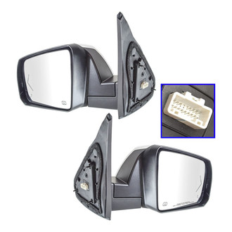TRQ® - Driver and Passenger Side Power View Mirrors (Heated, Foldaway)