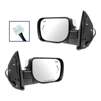TRQ® - Driver and Passenger Side Power View Mirrors (Heated, Foldaway)