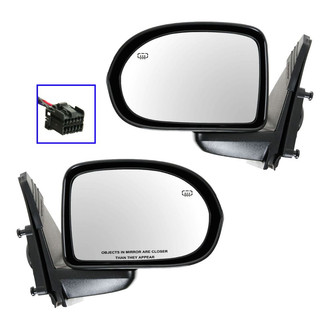 TRQ® - Driver and Passenger Side Power View Mirrors (Heated, Foldaway)