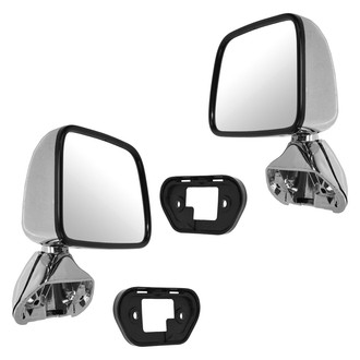 TRQ® - Driver and Passenger Side Manual View Mirror Set (Non-Heated, Foldaway)