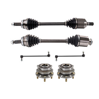 TRQ® - Front Driver and Passenger Side Axle Shaft and Suspension Kit