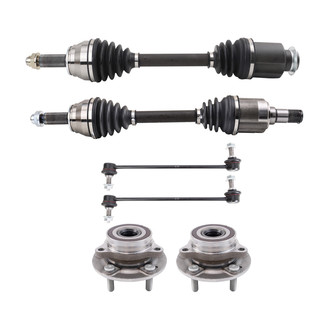 TRQ® - Front Driver and Passenger Side Axle Shaft and Suspension Kit