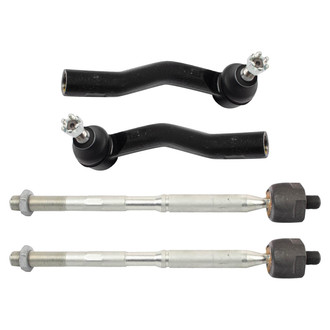 TRQ® - Front Driver and Passenger Side Inner and Outer Steering Tie Rod End Kit