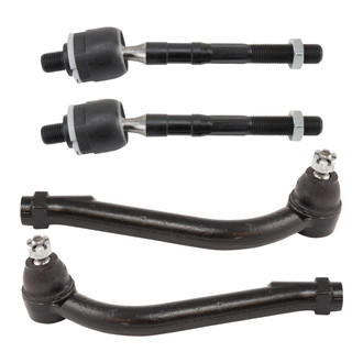 TRQ® - Front Driver and Passenger Side Inner and Outer Steering Tie Rod End Kit