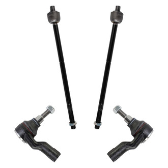 TRQ® - Front Driver and Passenger Side Inner and Outer Steering Tie Rod End Kit
