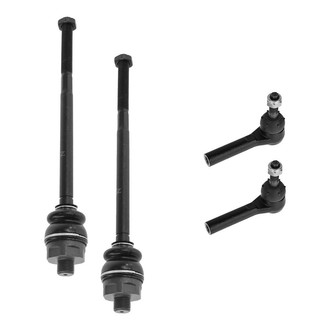 TRQ® - Front Driver and Passenger Side Inner and Outer Steering Tie Rod End Kit