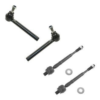 TRQ® - Front Driver and Passenger Side Inner and Outer Steering Tie Rod End Kit