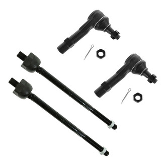 TRQ® - Front Driver and Passenger Side Inner and Outer Steering Tie Rod End Kit
