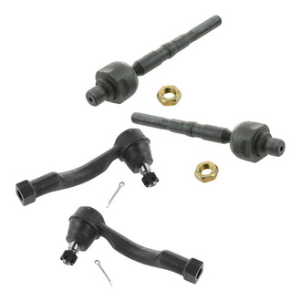 TRQ® - Front Driver and Passenger Side Inner and Outer Steering Tie Rod End Kit