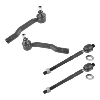 TRQ® - Front Driver and Passenger Side Inner and Outer Steering Tie Rod End Kit