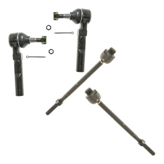 TRQ® - Front Driver and Passenger Side Inner and Outer Steering Tie Rod End Kit