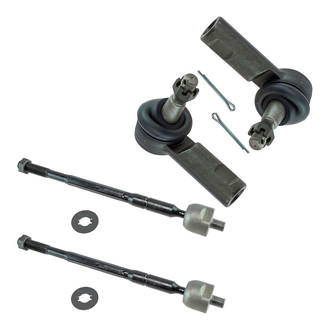 TRQ® - Front Driver and Passenger Side Inner and Outer Steering Tie Rod End Kit