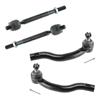 TRQ® - Front Driver and Passenger Side Inner and Outer Steering Tie Rod End Kit