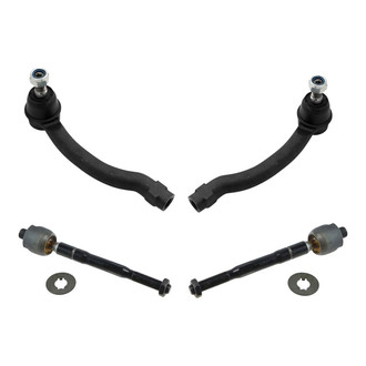 TRQ® - Front Driver and Passenger Side Inner and Outer Steering Tie Rod End Kit