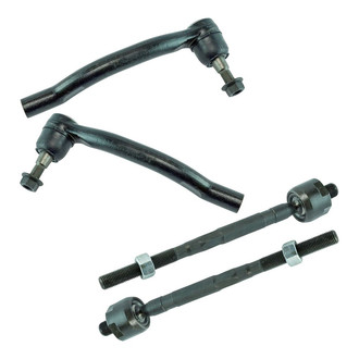 TRQ® - Front Driver and Passenger Side Inner and Outer Steering Tie Rod End Kit