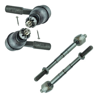 TRQ® - Front Driver and Passenger Side Inner and Outer Steering Tie Rod End Kit