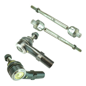 TRQ® - Front Driver and Passenger Side Inner and Outer Steering Tie Rod End Kit