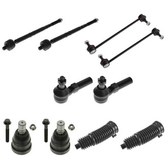 TRQ® - Front Steering Tie Rods and Suspension Kit