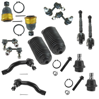 TRQ® - Front and Rear Steering Tie Rods and Suspension Kit