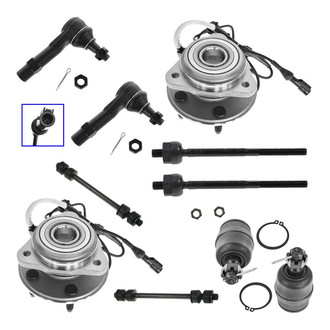 TRQ® - Front Steering Tie Rods and Suspension Kit