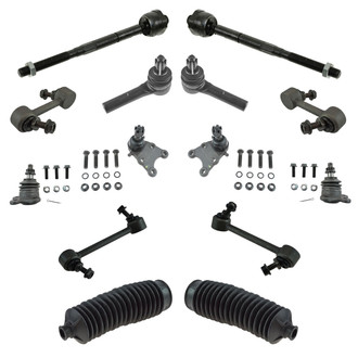 TRQ® - Front and Rear Steering Tie Rods and Suspension Kit