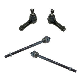 TRQ® - Front Driver and Passenger Side Inner and Outer Steering Tie Rod End Kit