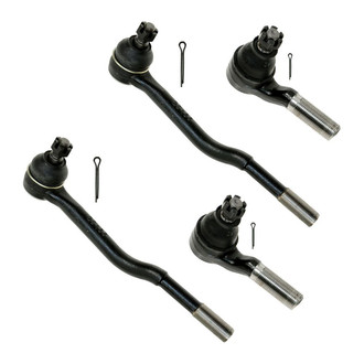 TRQ® - Front Driver and Passenger Side Inner and Outer Steering Tie Rod End Kit