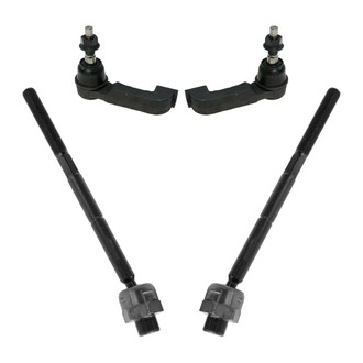 TRQ® - Front Driver and Passenger Side Inner and Outer Steering Tie Rod End Kit