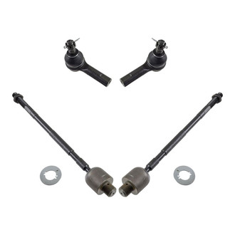 TRQ® - Front Driver and Passenger Side Inner and Outer Steering Tie Rod End Kit