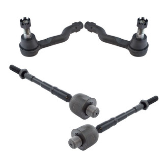 TRQ® - Front Driver and Passenger Side Inner and Outer Steering Tie Rod End Kit