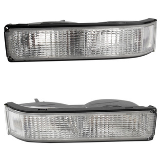 TRQ® - Driver and Passenger Side Replacement Turn Signal/Parking Lights Lens and Housing