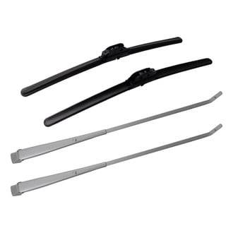TRQ® - Driver and Passenger Side Windshield Wiper Arm and Blade Kit