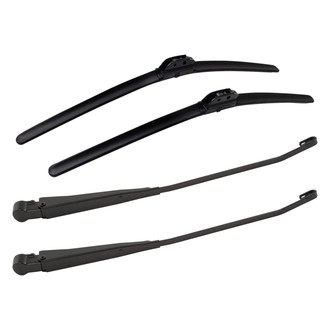 TRQ® - Driver and Passenger Side Windshield Wiper Arm and Blade Kit