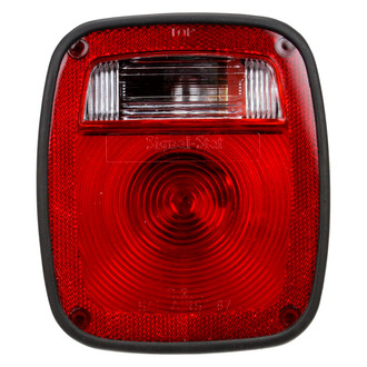 Truck-Lite® - Passenger Side Signal-Stat Series Red/Clear Rectangular Stud Mount Combination Tail Light W/O License Light