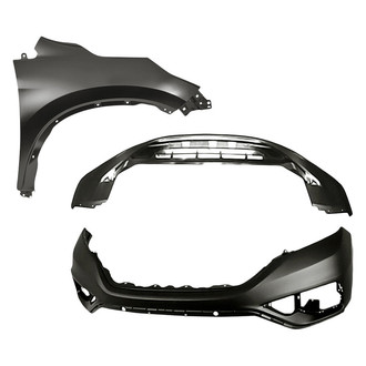 TruParts® - 3-Piece (Front Upper and Lower Bumper Cover, Front Passenger Side Fender) (Standard Line)