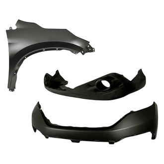 TruParts® - 3-Piece (Front Upper and Lower Bumper Cover, Front Passenger Side Fender) (CAPA Certified)