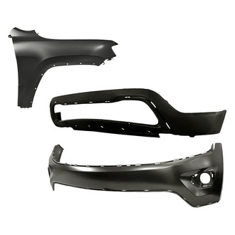 TruParts® - 3-Piece (Front Upper and Lower Bumper Cover, Front Passenger Side Fender) (Standard Line)